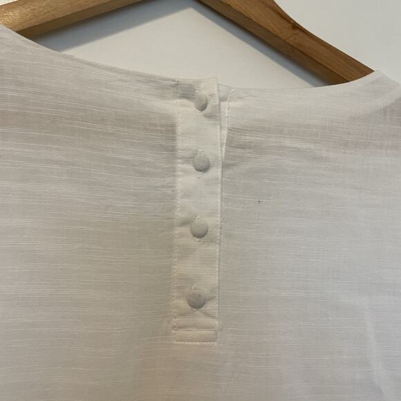 Gianni Bini Women's Blouse Large White Coastal Cowgirl Beach Boho Peasant Top L - Picture 7 of 10